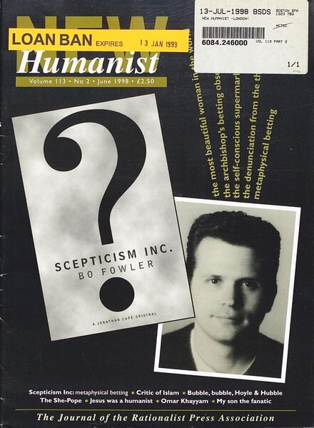 New Humanist – June 1998 Cover