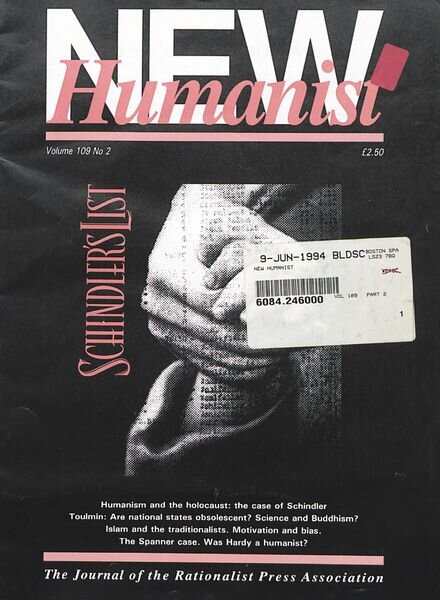 New Humanist – May 1994 Cover