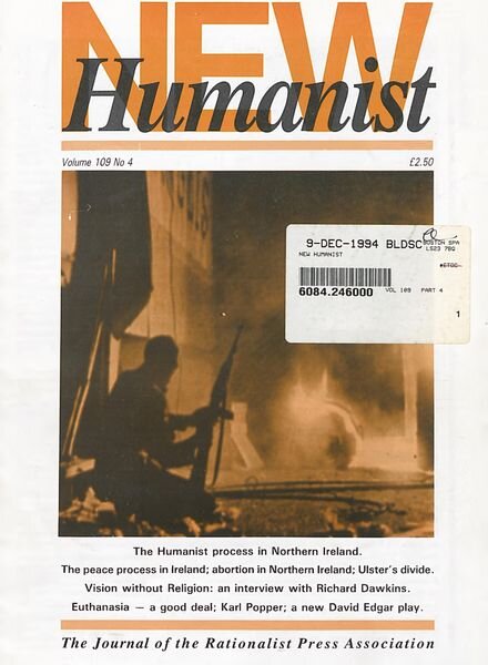 New Humanist – November 1994 Cover