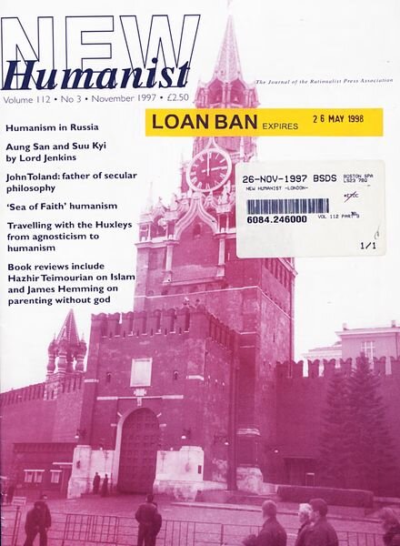 New Humanist – November 1997 Cover