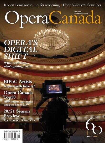 Opera Canada – September 2020 Cover
