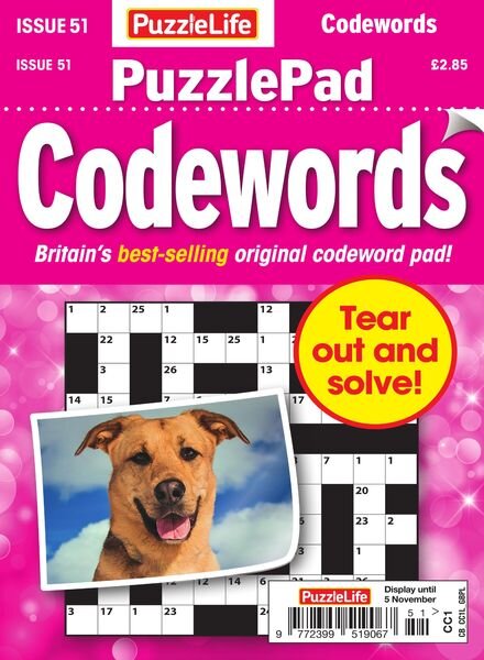 PuzzleLife PuzzlePad Codewords – Issue 51 – October 2020 Cover