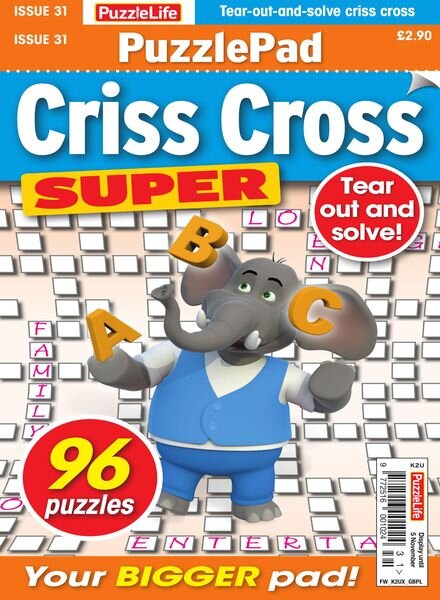 PuzzleLife PuzzlePad Criss Cross Super – Issue 31 – October 2020 Cover