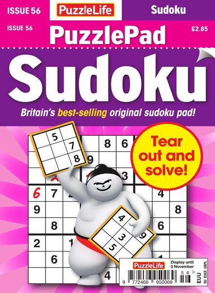 PuzzleLife PuzzlePad Sudoku – Issue 56 – October 2020 Cover