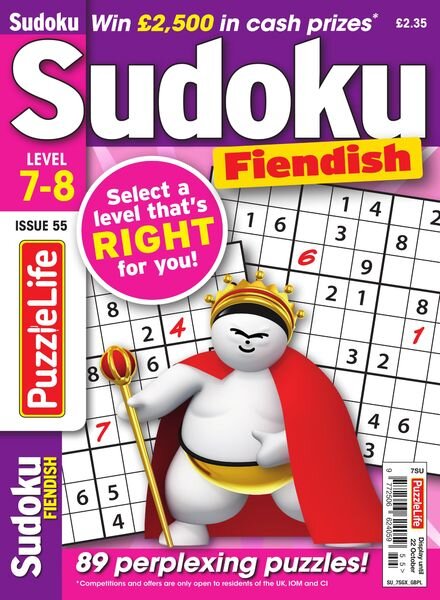 PuzzleLife Sudoku Fiendish – Issue 55 – September 2020 Cover