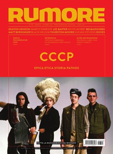 Rumore – Ottobre 2020 Cover