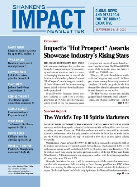 Shanken’s Impact Newsletter – September 2020 Cover