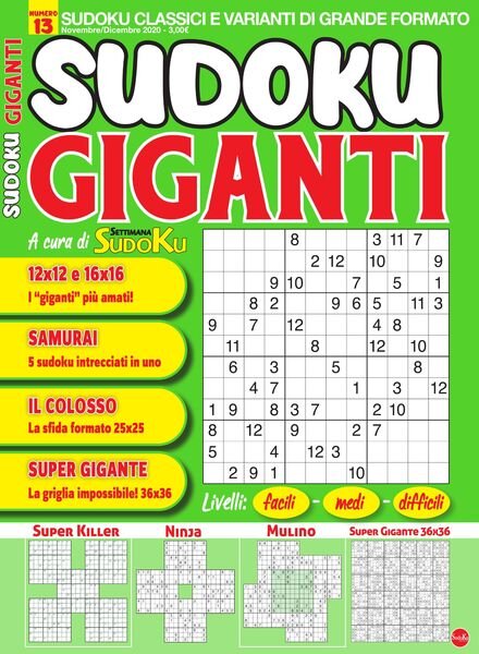 Sudoku Giganti – Novembre-Dicembre 2020 Cover