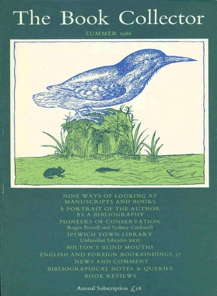 The Book Collector – Summer 1986 Cover