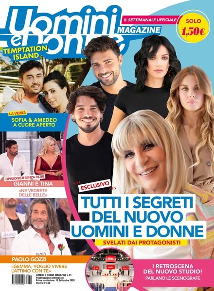 Uomini e Donne magazine – 18 Settembre 2020 Cover