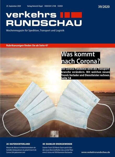 VerkehrsRundschau – 21 September 2020 Cover