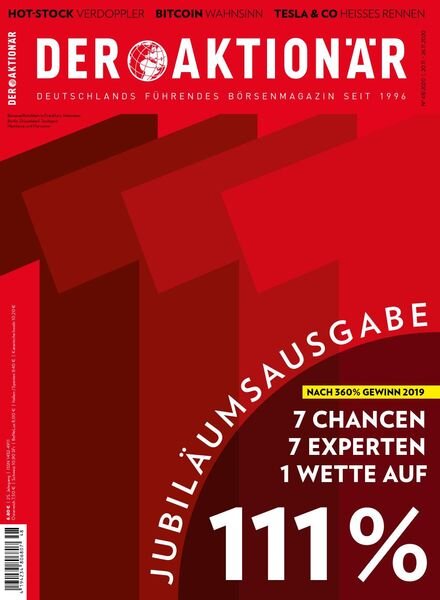 Der Aktionar – 19 November 2020 Cover