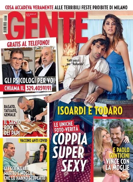 Gente Italia – 28 novembre 2020 Cover