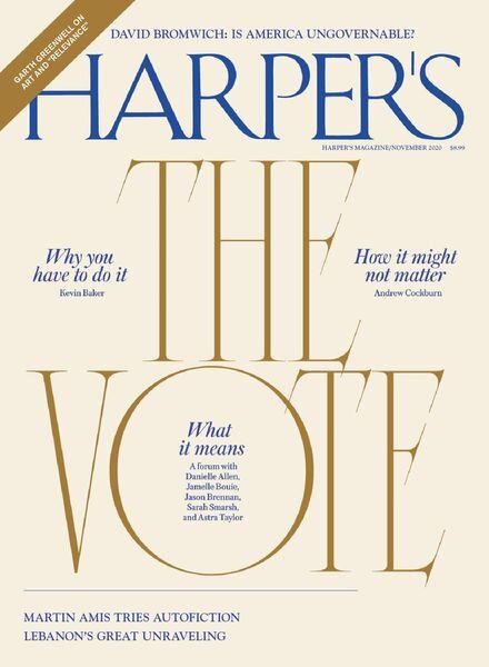 Harper’s Magazine – November 2020 Cover