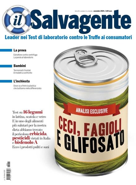 il Salvagente – Novembre 2020 Cover