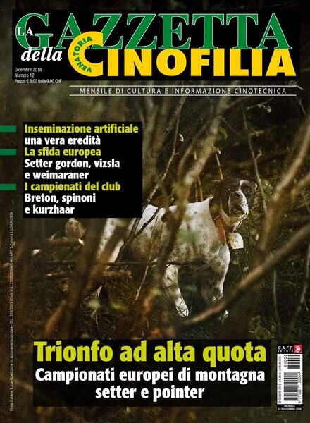 La Gazzetta Della Cinofilia Venatoria – Dicembre 2018 Cover