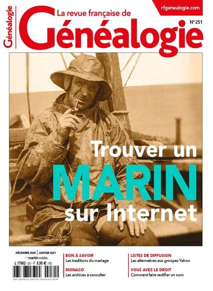 La Revue francaise de Genealogie – Decembre 2020 – Janvier 2021 Cover