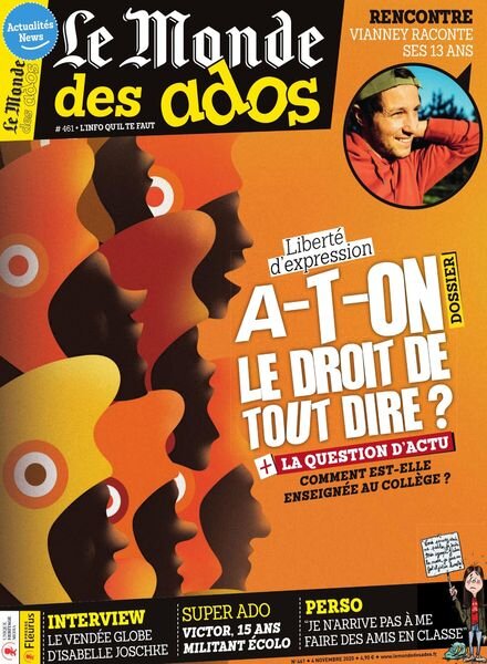 Le Monde des Ados – 4 Novembre 2020 Cover