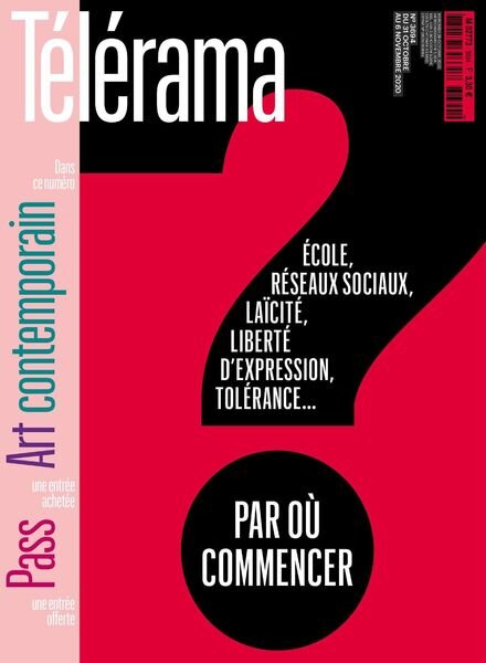 Telerama Magazine – 31 Octobre 2020 Cover