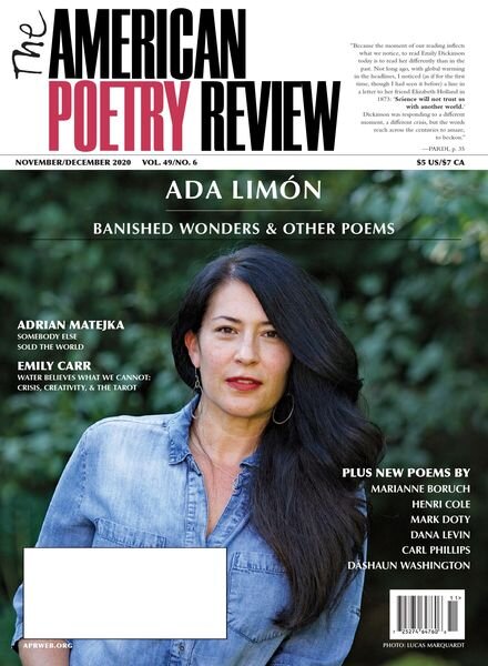 The American Poetry Review – November-December 2020 Cover