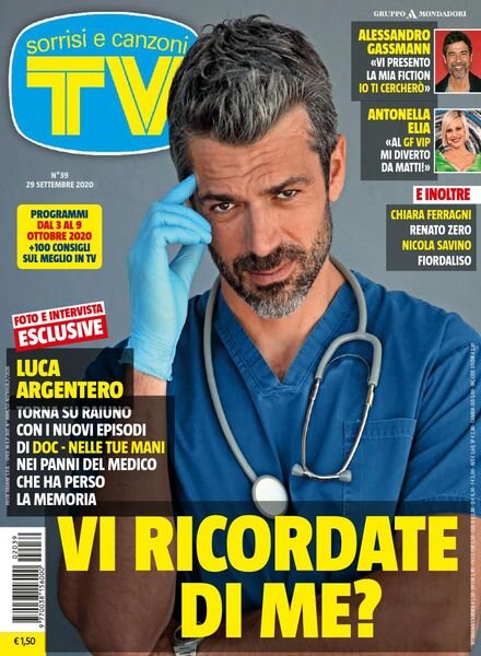 TV Sorrisi e Canzoni – 29 Settembre 2020 Cover