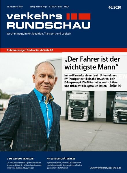 VerkehrsRundschau – 09 November 2020 Cover