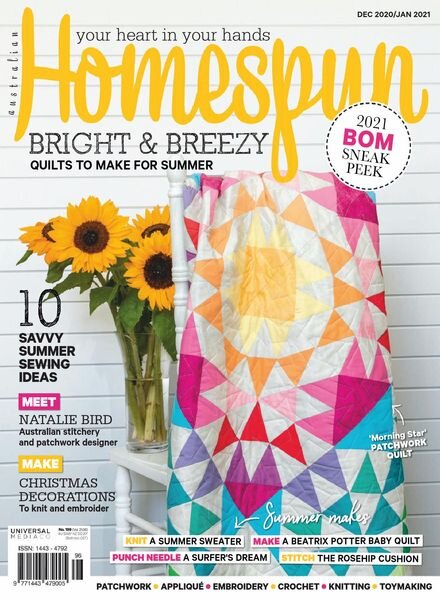 Australian Homespun – December 2020 Cover