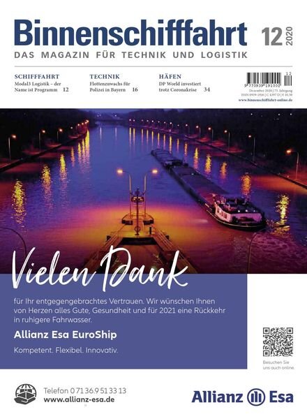 Binnenschifffahrt – Dezember 2020 Cover