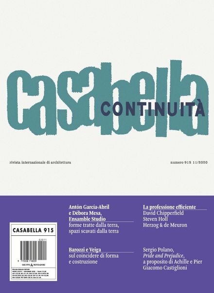 Casabella – Novembre 2020 Cover