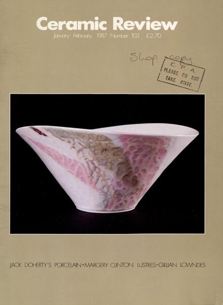 Ceramic Review – January-February 1987 Cover