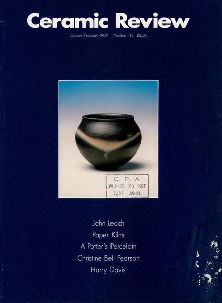 Ceramic Review – January – February 1989 Cover