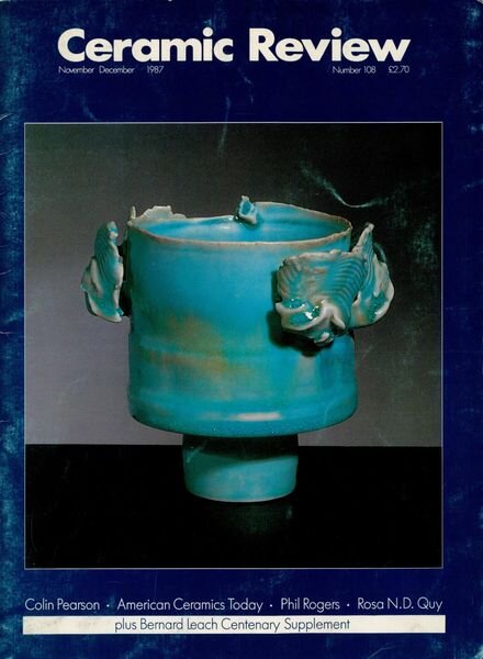Ceramic Review – November – December 1987 Cover