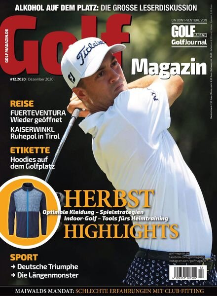 Golf Journal – Dezember 2020 Cover