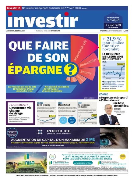 Investir – 28 Novembre 2020 Cover