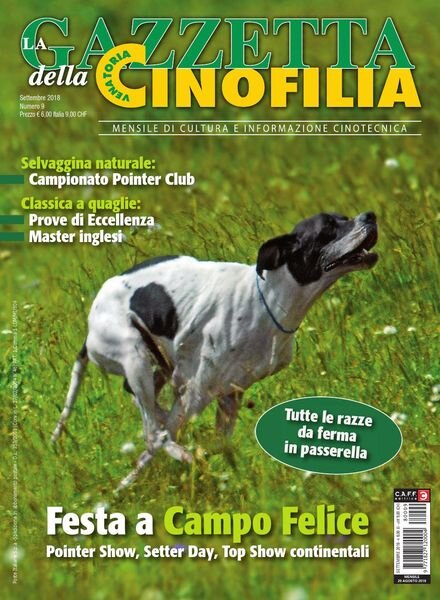 La Gazzetta Della Cinofilia Venatoria – Settembre 2018 Cover