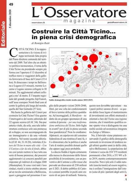 L’Osservatore – 05 dicembre 2020 Cover