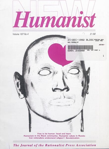 New Humanist – December 1992 Cover