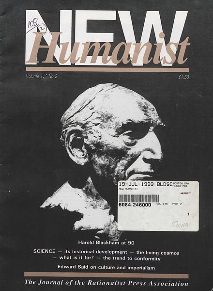 New Humanist – July 1993 Cover