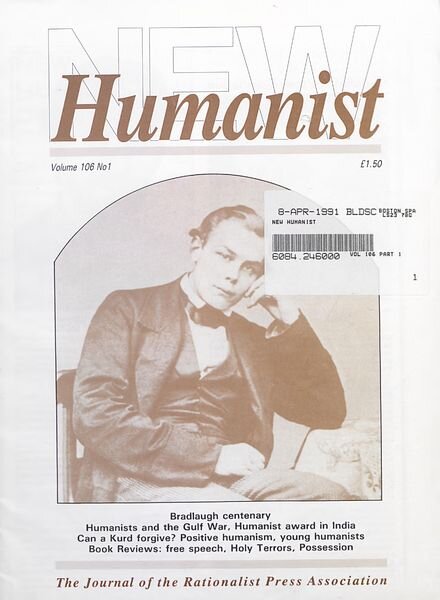New Humanist – March 1991 Cover