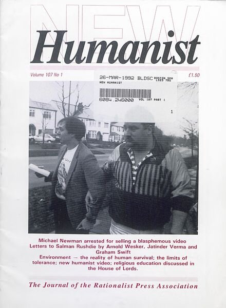 New Humanist – March 1992 Cover