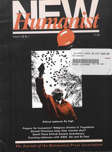 New Humanist – March 1993 Cover