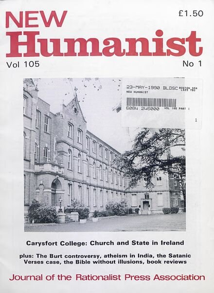 New Humanist – May 1990 Cover