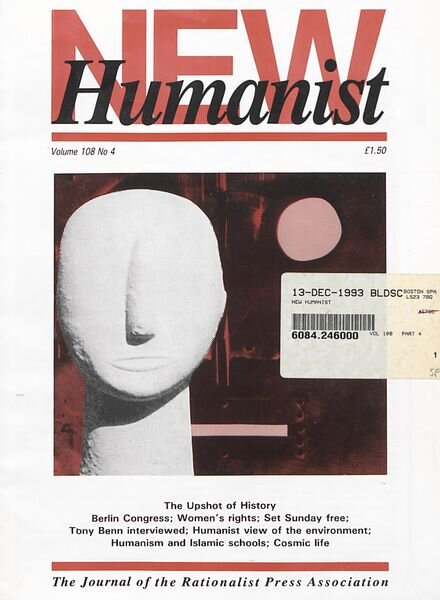 New Humanist – November 1993 Cover