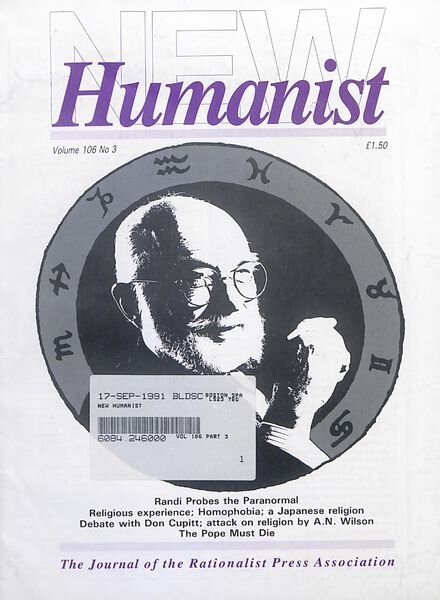 New Humanist – September 1991 Cover