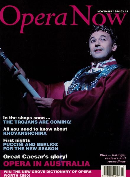 Opera Now – November 1994 Cover
