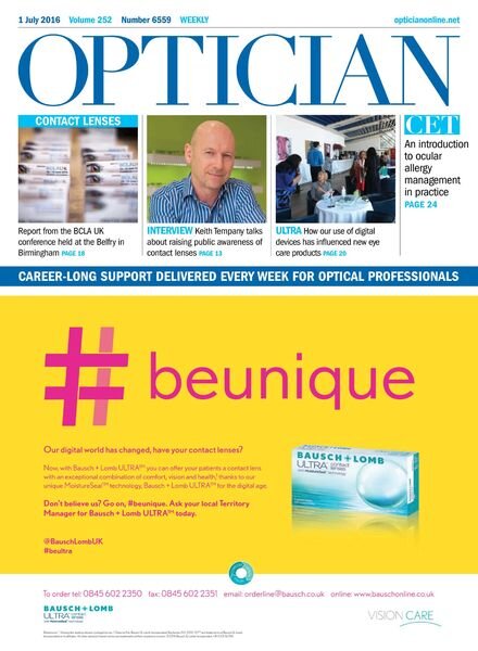 Optician – 1 July 2016 Cover