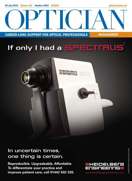 Optician – 29 July 2016 Cover