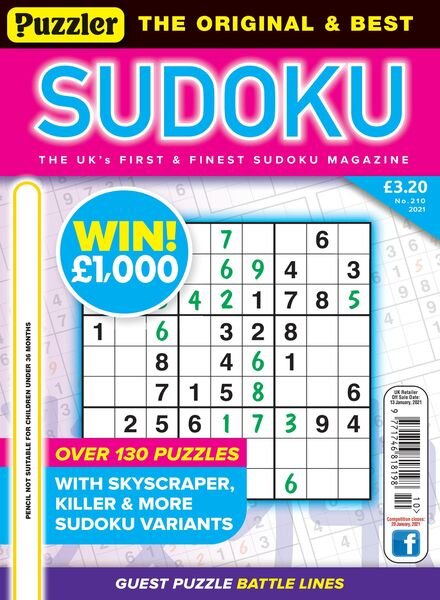 Puzzler Sudoku – December 2020 Cover