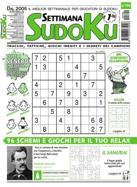 Settimana Sudoku – 02 dicembre 2020 Cover