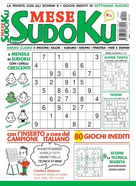Settimana Sudoku Mese – Novembre 2020 Cover